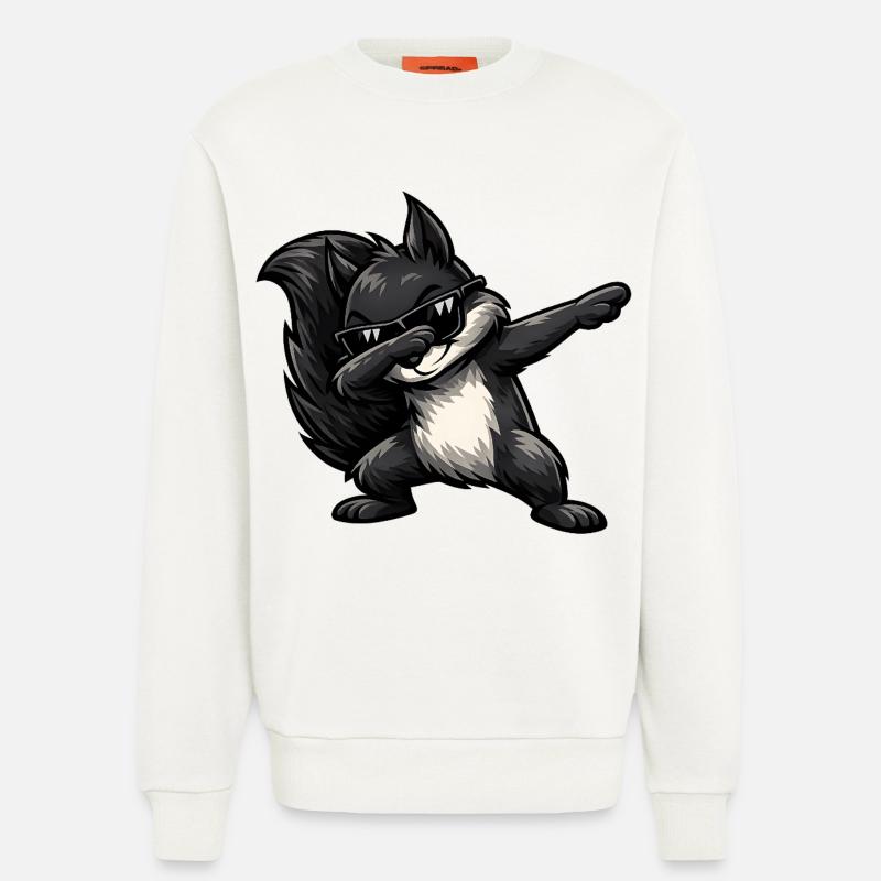 Dabbing Schwarzes Eichhörnchen - Sweatshirt - made by SPREAD  - OFF WHITE