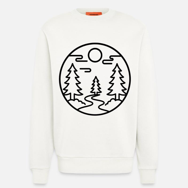 Moonforest Path Silhouette - Sweatshirt - made by SPREAD  - OFF WHITE