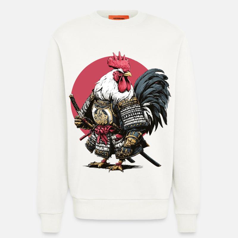 Rooster Samurai Armor - Sweatshirt - made by SPREAD - OFF WHITE