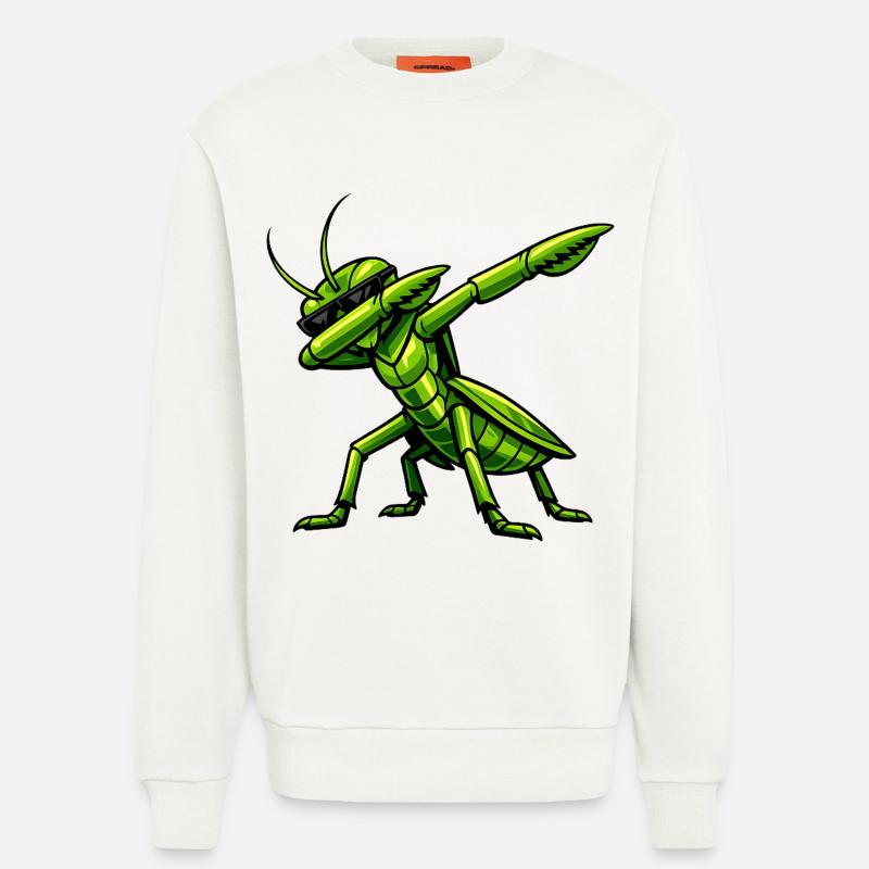 Dabbing Praying Mantis - Sweatshirt - made by SPREAD  - OFF WHITE