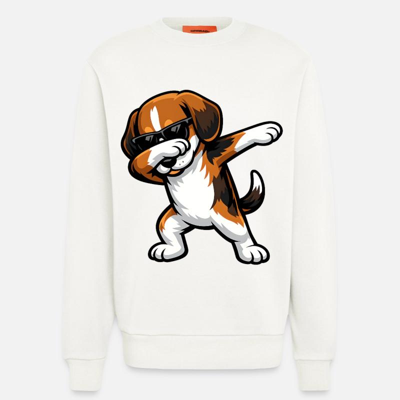 Dapping Beagle - Sweat bio décontracté fabriqué en UE - OFF WHITE
