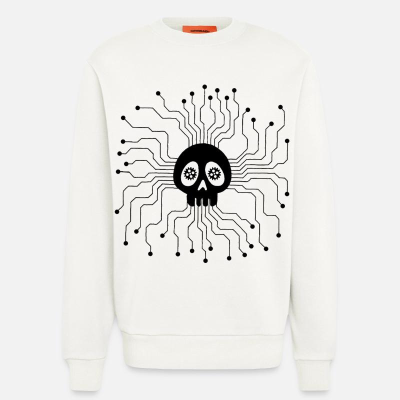 Microprocessor Skull (Black) - Sweatshirt - made by SPREAD - OFF WHITE