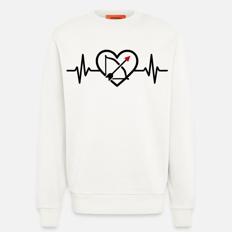 Bogenschießen Herz Pfeil Bogen Sport - Sweatshirt - made by SPREAD  - OFF WHITE