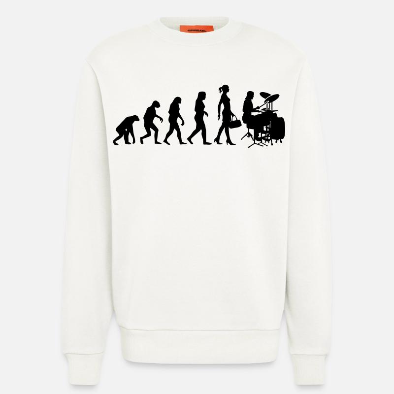 Evolution Schlagzeugerin Percussion Drummer - Sweatshirt - made by SPREAD  - OFF WHITE