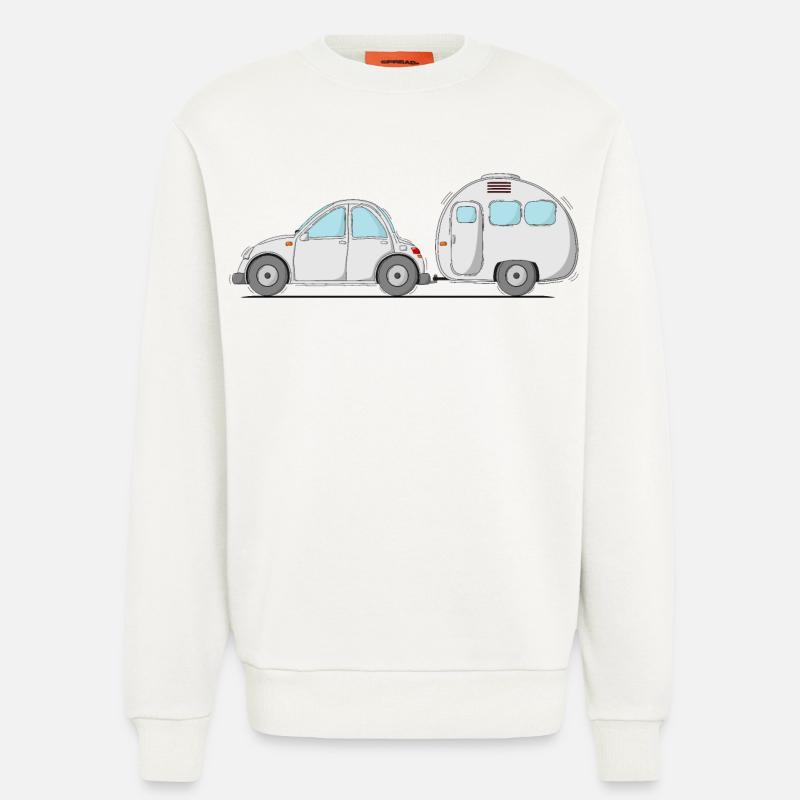 Auto mit Wohnwagen Grau - Sweatshirt - made by SPREAD - OFF WHITE