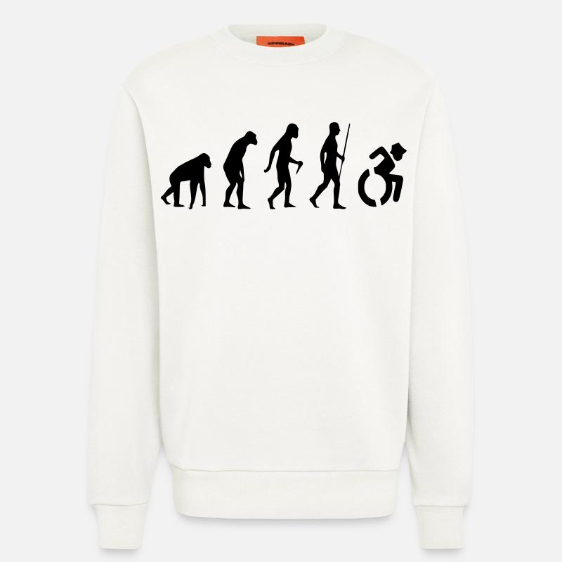 Evolution Rollstuhl. Die Rollstuhl-Evolution * - Sweatshirt - made by SPREAD  - OFF WHITE