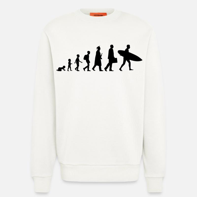 Entwicklung eines Surfers - Sweatshirt - made by SPREAD  - OFF WHITE