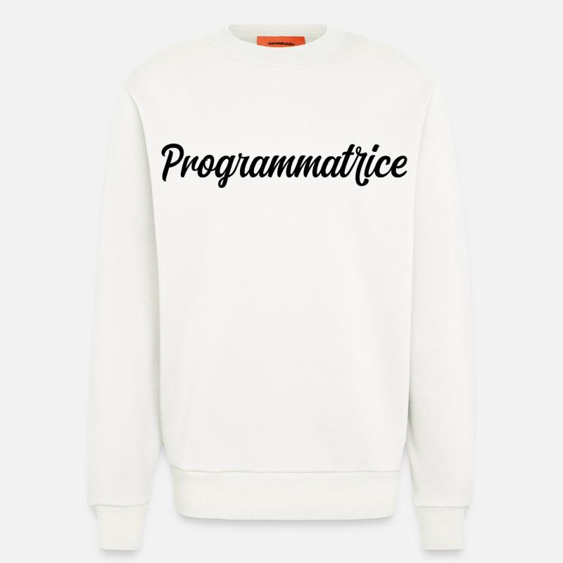 Programmatrice Informatique Code Développeuse Web - Sweat bio décontracté fabriqué en UE - OFF WHITE