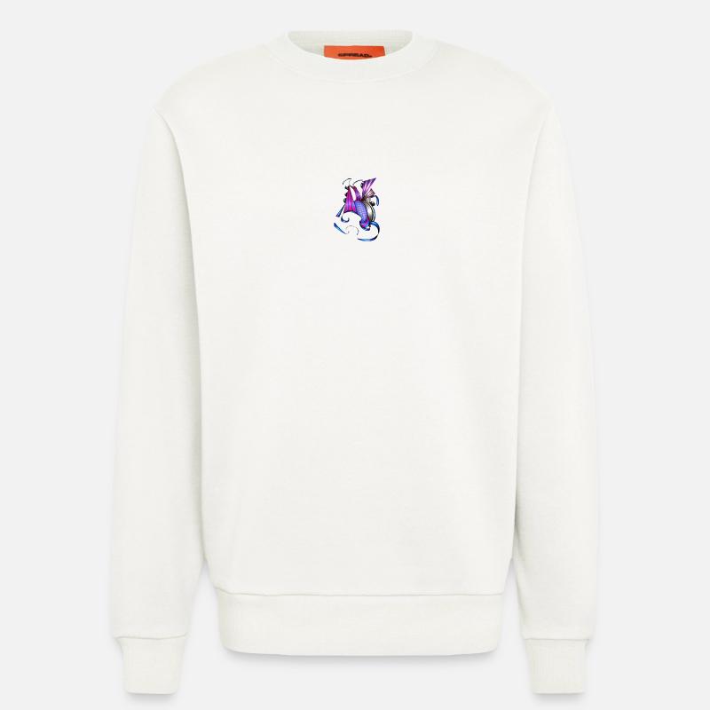 Farbige Spiral- und Fächerkunst - Sweatshirt - made by SPREAD  - OFF WHITE