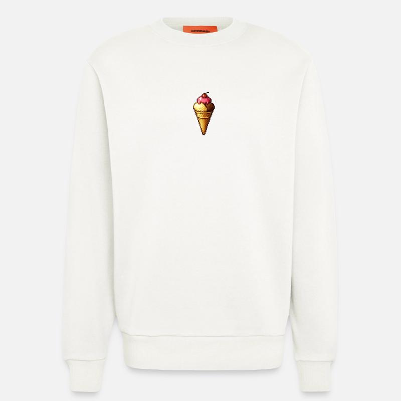 Retro Pixel Eiscreme Cone - Sweatshirt - made by SPREAD  - OFF WHITE