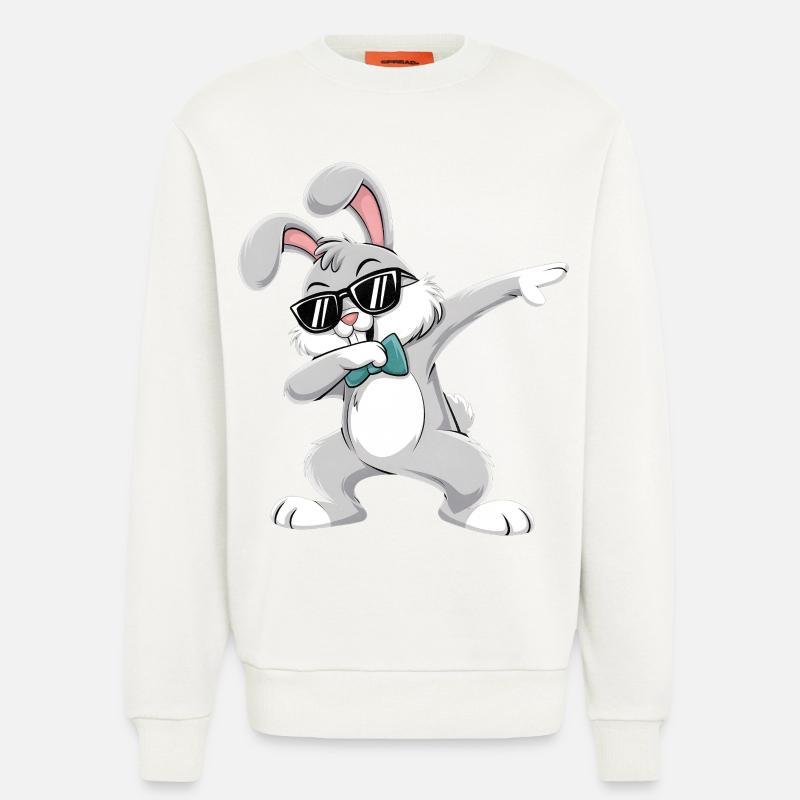 Doublage Lapin Joyeuses Pâques - Sweat bio décontracté fabriqué en UE - OFF WHITE