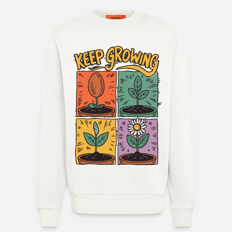 Positive Entwicklung – Keep Growing - Sweatshirt - made by SPREAD - OFF WHITE