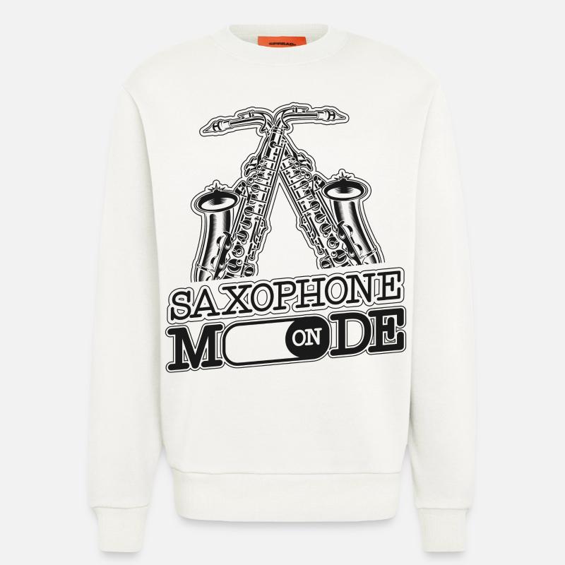 Saxophone Saxophone Mode On - Sweatshirt - made by SPREAD - OFF WHITE