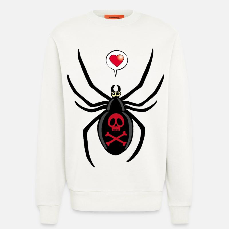 Verliebte schwarze Witwe Spinne - Sweatshirt - made by SPREAD  - OFF WHITE