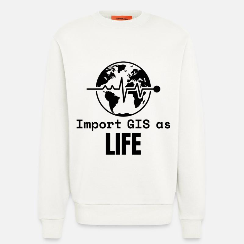 GIS Life Geospatial Mapping Datenanalyse - Sweatshirt - made by SPREAD  - OFF WHITE