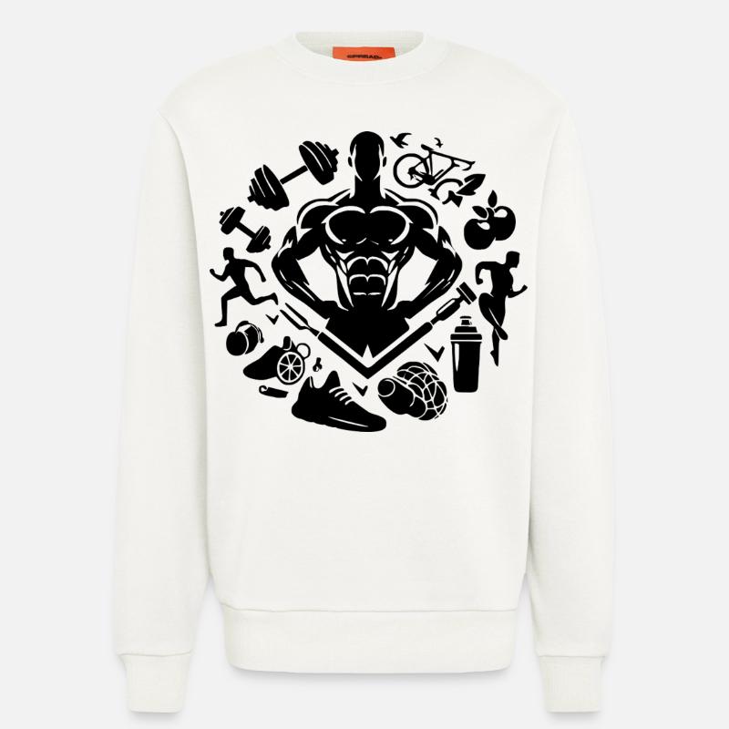 Bodybuilder - Sweatshirt - made by SPREAD  - OFF WHITE