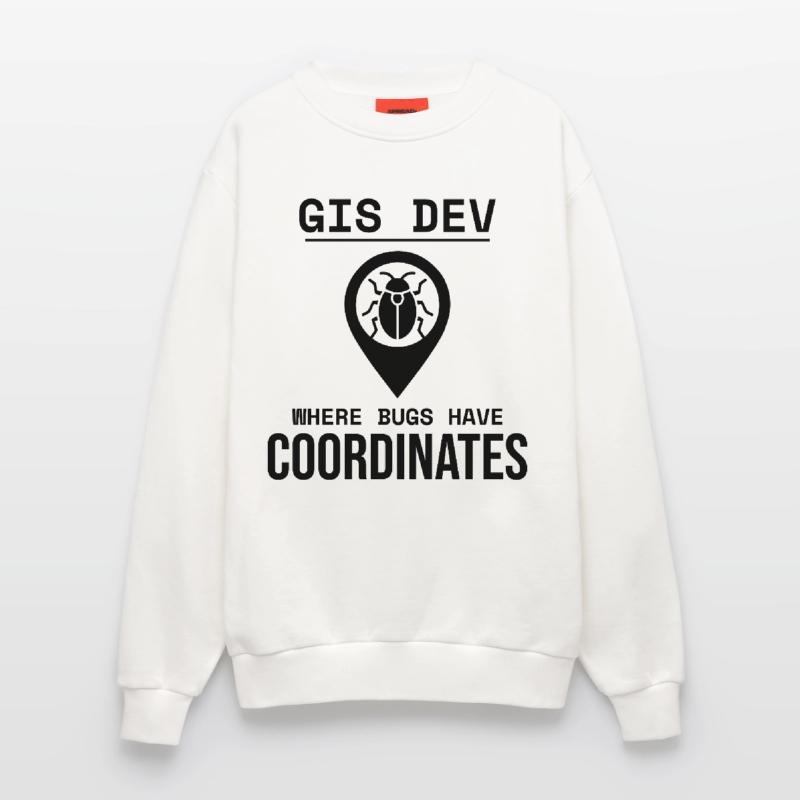 GIS Dev Debugging Coordinates Geospatial Bug Sweatshirt - made by SPREAD 