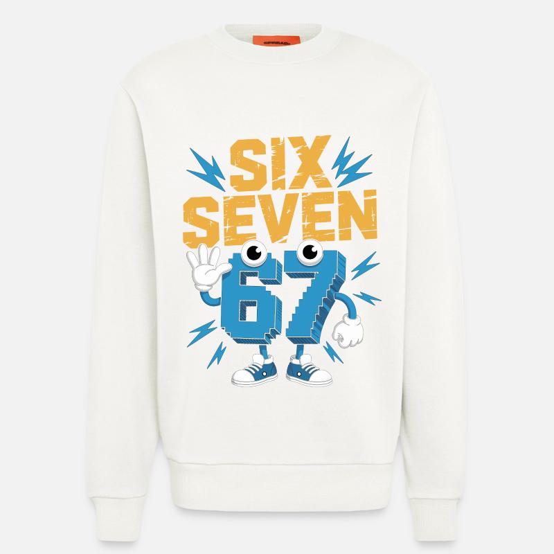 Zahlenheld 67 im Comicstil - Sweatshirt - made by SPREAD  - OFF WHITE