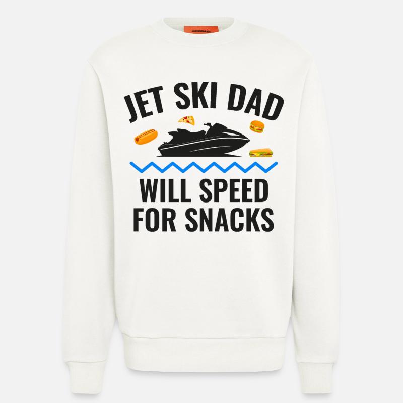 Jetski-Papa – wird für Snacks rasen - Sweatshirt - made by SPREAD  - OFF WHITE