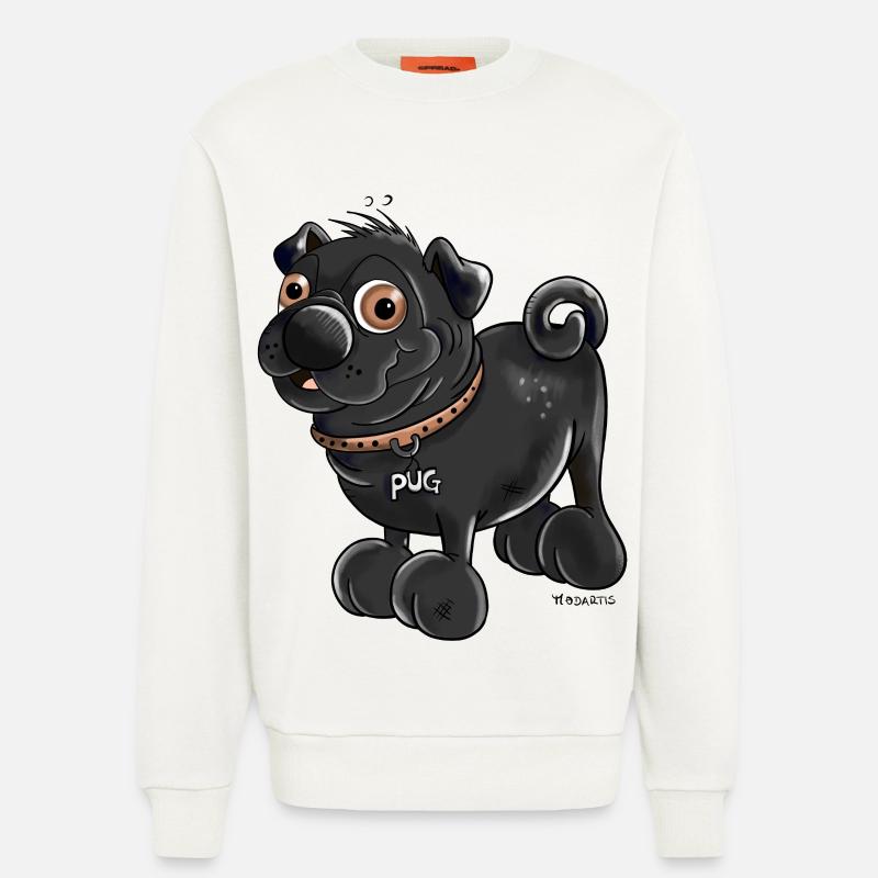 Da kommt ein Mops - Sweatshirt - made by SPREAD  - OFF WHITE