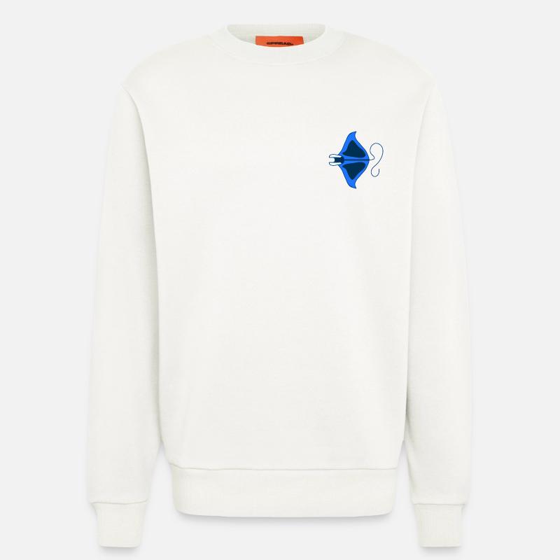 Manta Linear Blue Stylized - Sweatshirt - made by SPREAD  - OFF WHITE