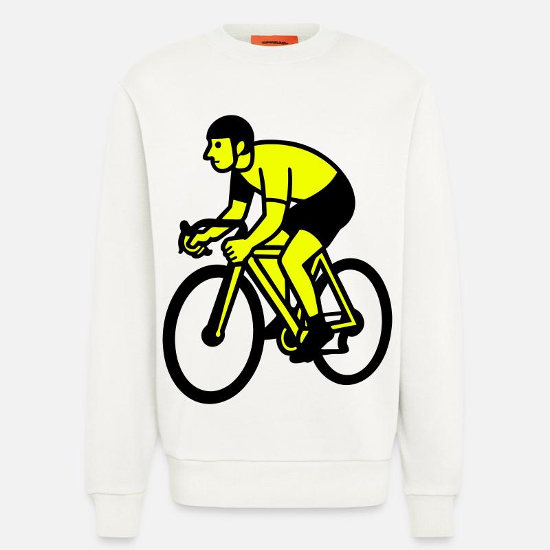Neon Wheel Silhouette Cyclist - Sweatshirt - made by SPREAD  - OFF WHITE