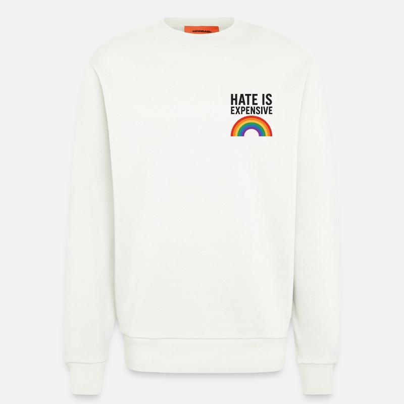 Hate Is Expensive Rainbow - Sweatshirt - made by SPREAD  - OFF WHITE