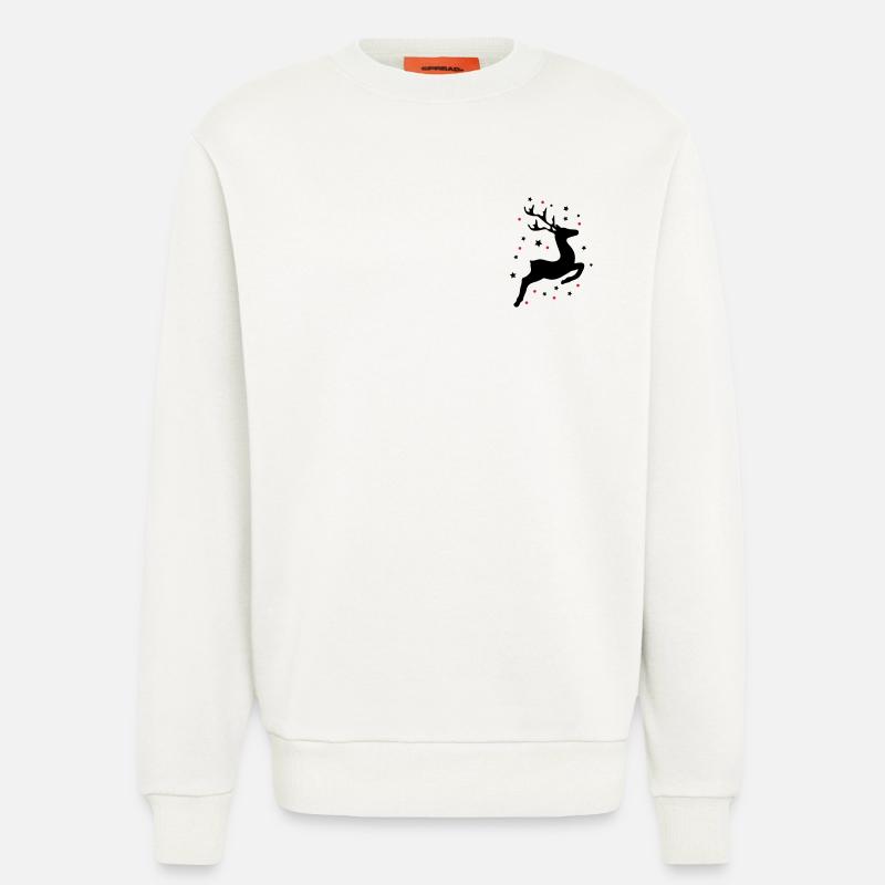 springendes Rentier - Sweatshirt - made by SPREAD  - OFF WHITE