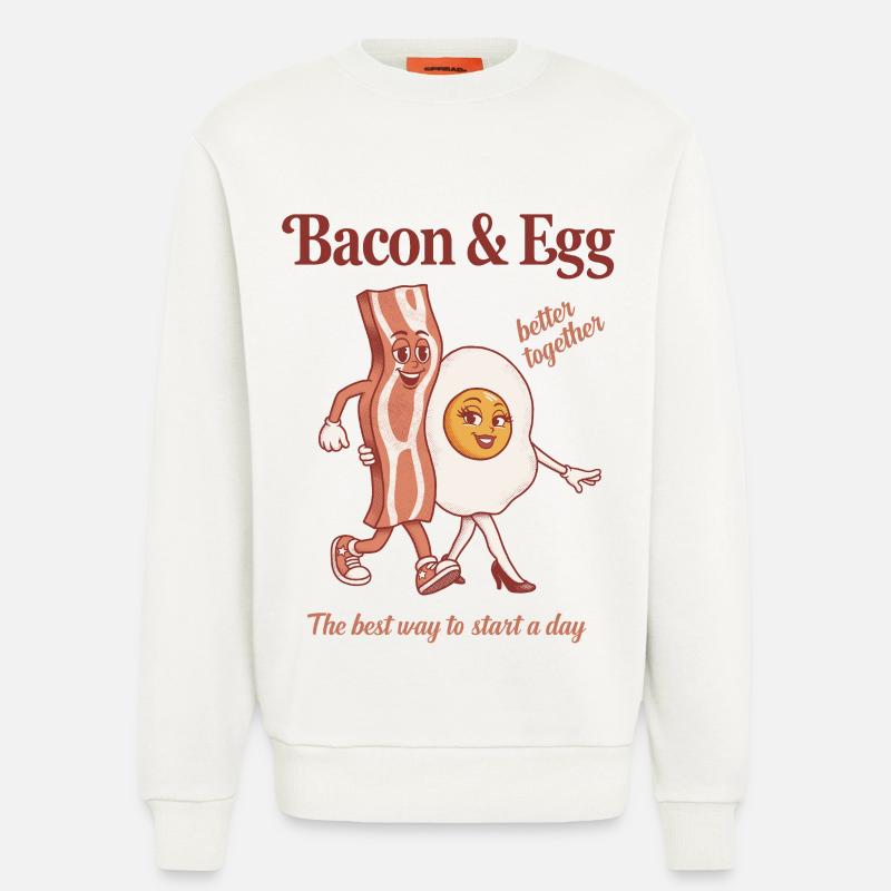 Bacon and Egg: Perfektes Duo - Sweatshirt - made by SPREAD  - OFF WHITE