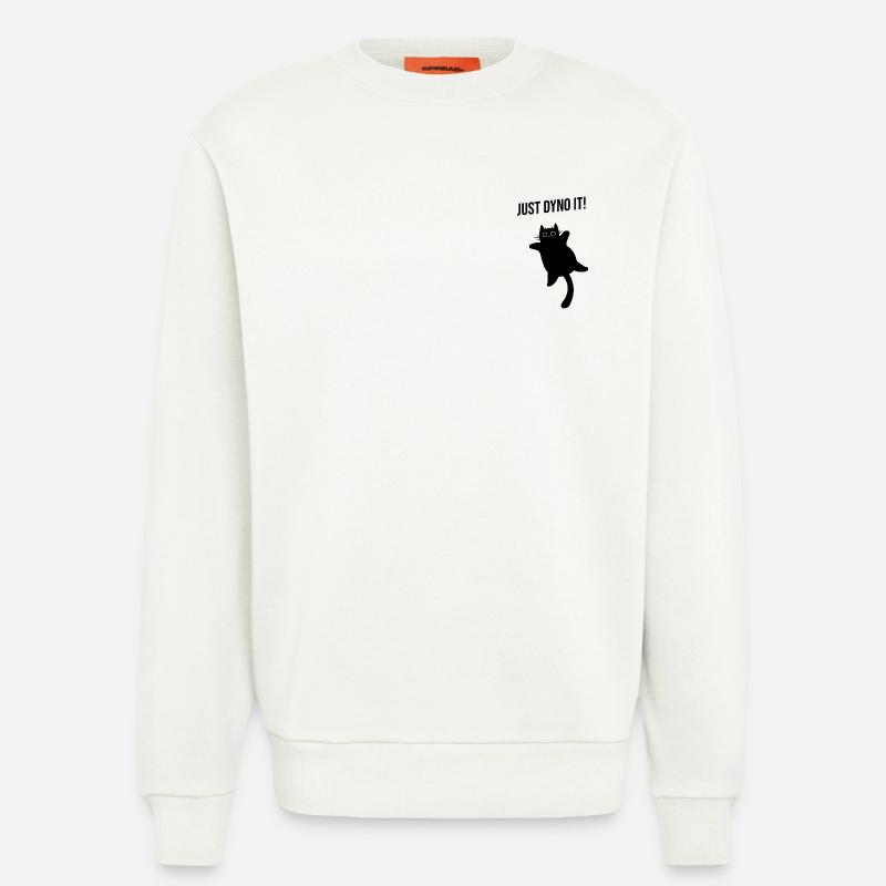 Cat climbs dynamically climbing route Dyno boulder - Sweatshirt - made by SPREAD  - OFF WHITE