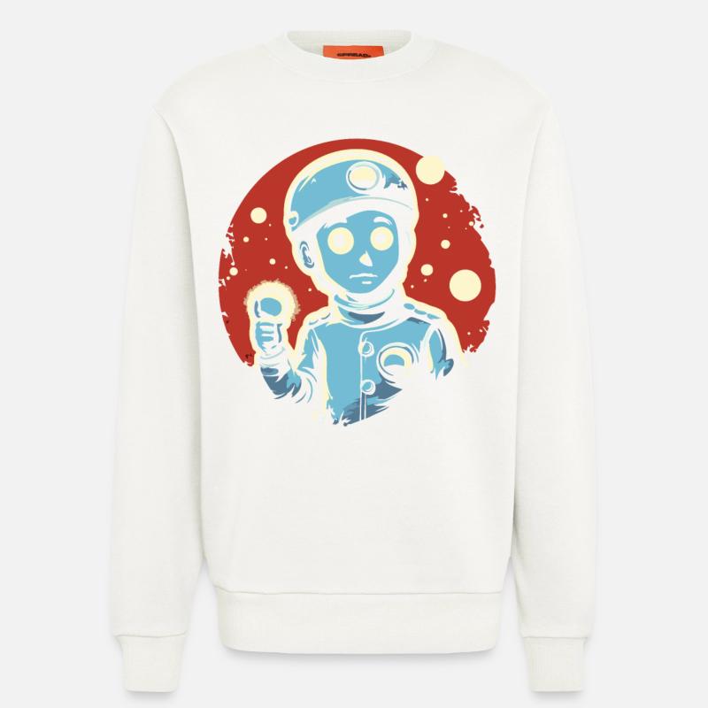 Ein Junge mit einer Lampe - Sweatshirt - made by SPREAD - OFF WHITE