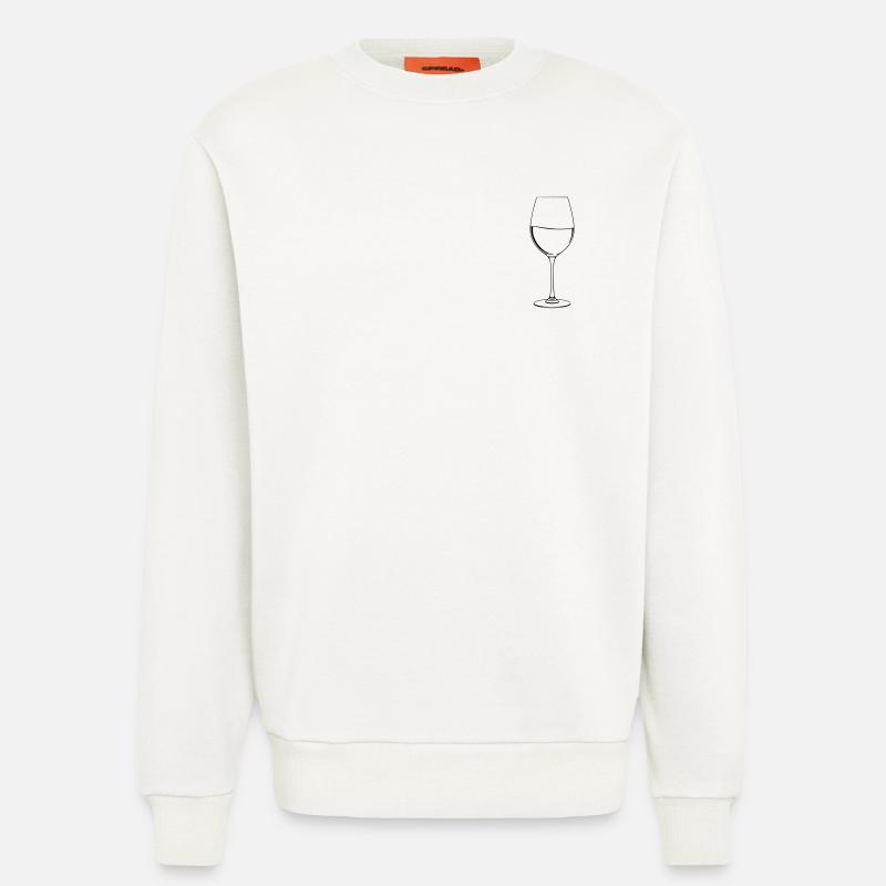 Weinglas - Sweatshirt - made by SPREAD  - OFF WHITE