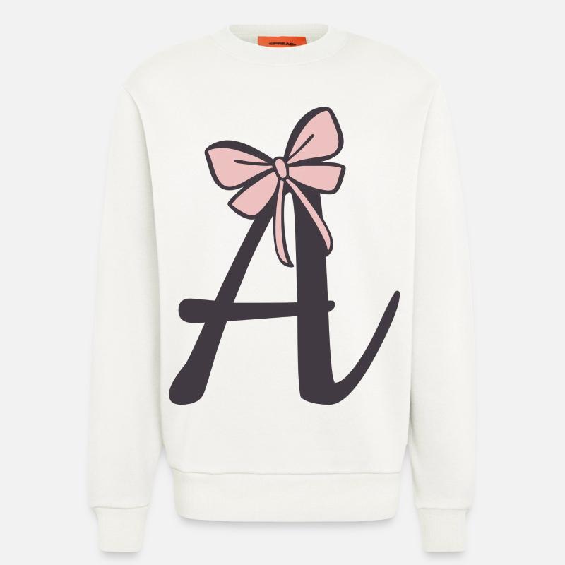 Anfangsbuchstabe A Schleifchen - Sweatshirt - made by SPREAD  - OFF WHITE