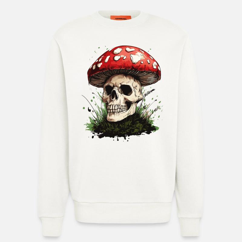 Toadstool Skull - Sweatshirt - made by SPREAD  - OFF WHITE