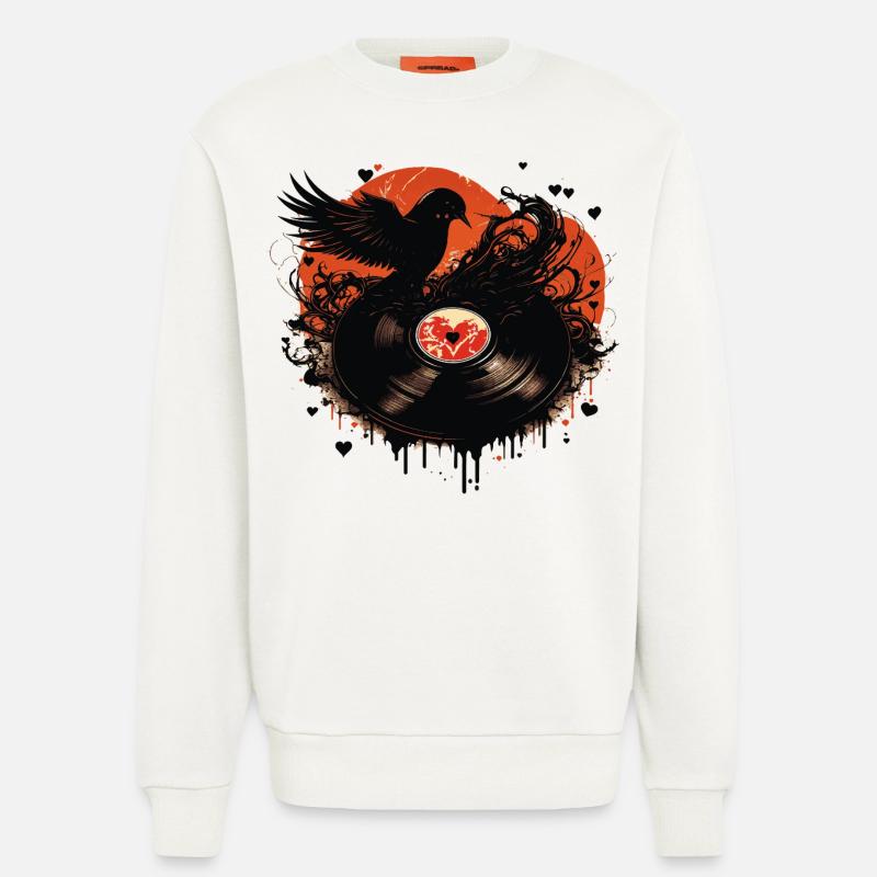 Schallplatten Liebe - Sweatshirt - made by SPREAD - OFF WHITE