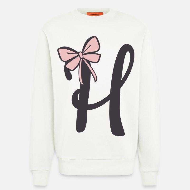 Anfangsbuchstabe H Schleifchen - Sweatshirt - made by SPREAD  - OFF WHITE