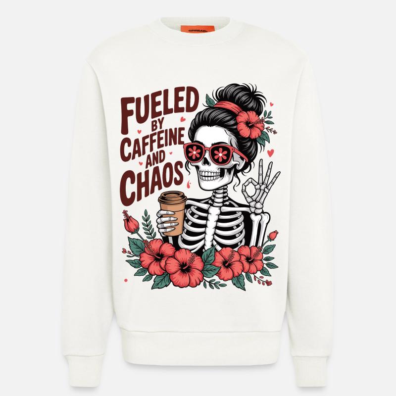 Mutter Koffein Mutter Skelett Kaffee - Sweatshirt - made by SPREAD  - OFF WHITE