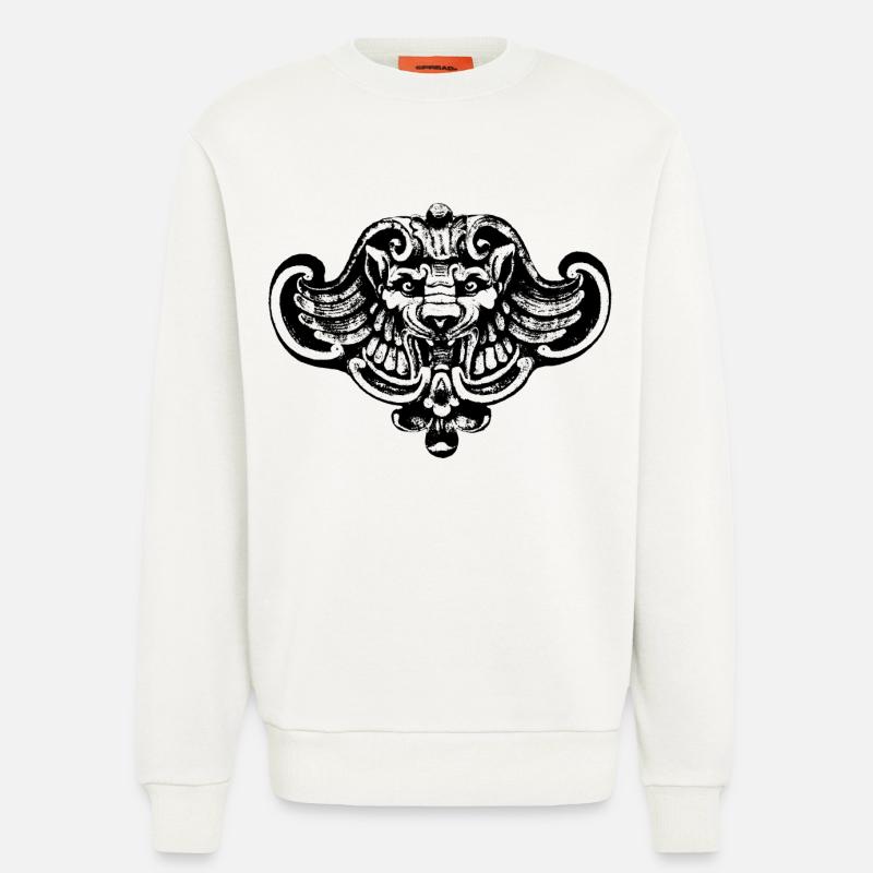 Geflügelter Löwe oder Wolf / Chimäre - Sweatshirt - made by SPREAD  - OFF WHITE
