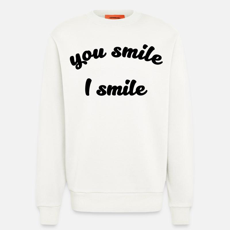 Du lächelst, ich lächle Zitat - Sweatshirt - made by SPREAD  - OFF WHITE