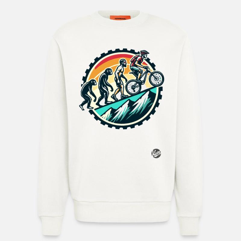 Evolution des Mountainbiker, Mountainbike - Sweatshirt - made by SPREAD  - OFF WHITE