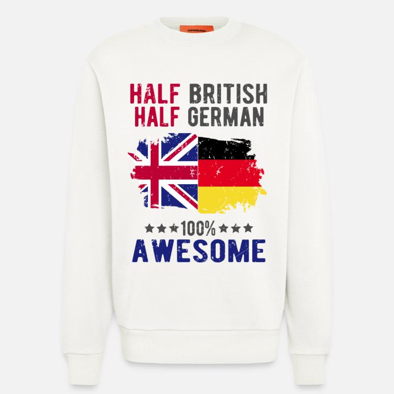 Halb Brite Halb Deutscher - Sweatshirt - made by SPREAD  - OFF WHITE