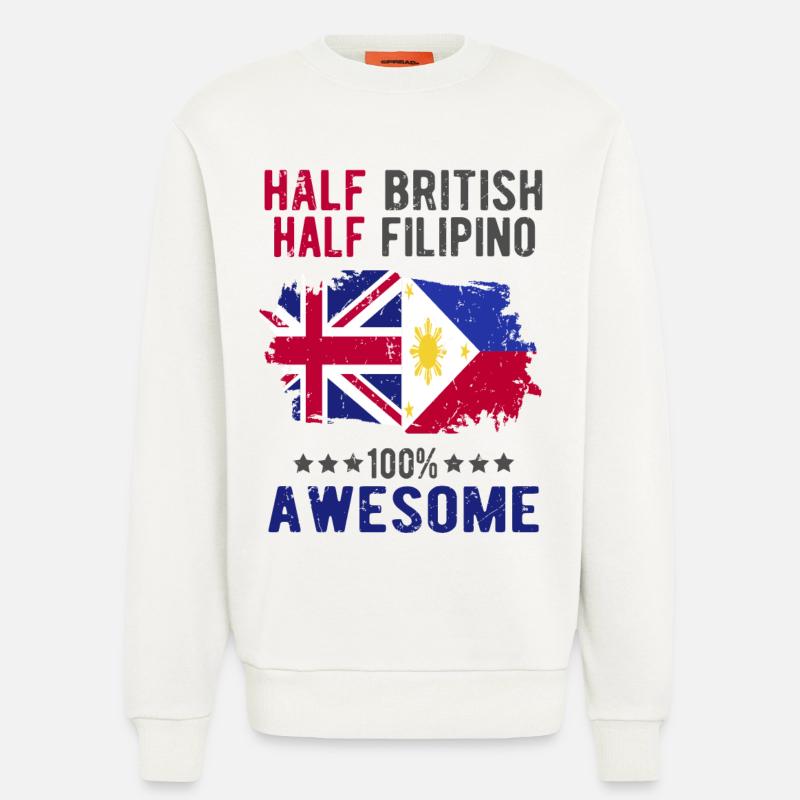 Halb Brite Halb Philippiner - Sweatshirt - made by SPREAD  - OFF WHITE