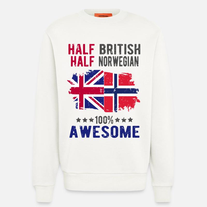 Halb Brite Halb Norweger - Sweatshirt - made by SPREAD  - OFF WHITE