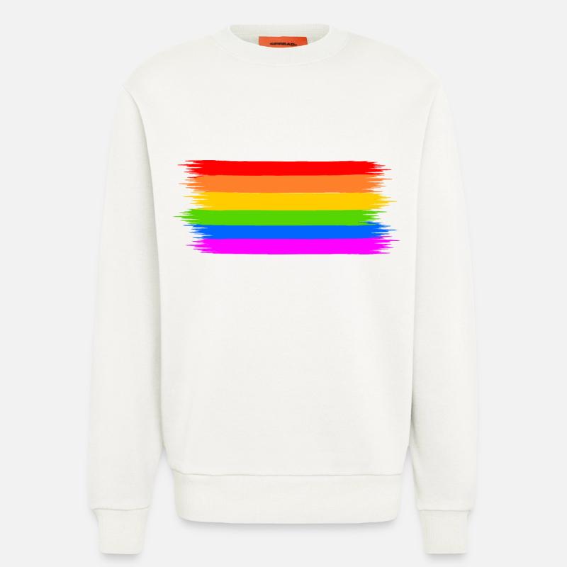 Regenbogen Regenbogenfahne - Sweatshirt - made by SPREAD  - OFF WHITE