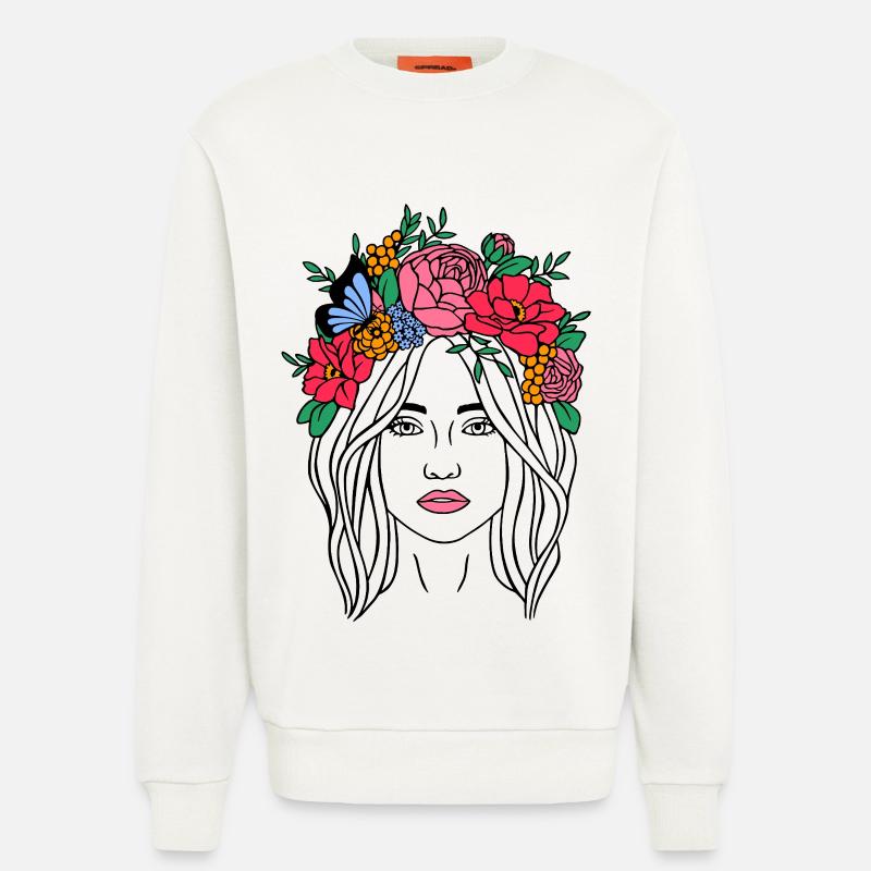 Boho Blumenfrau - Sweatshirt - made by SPREAD  - OFF WHITE