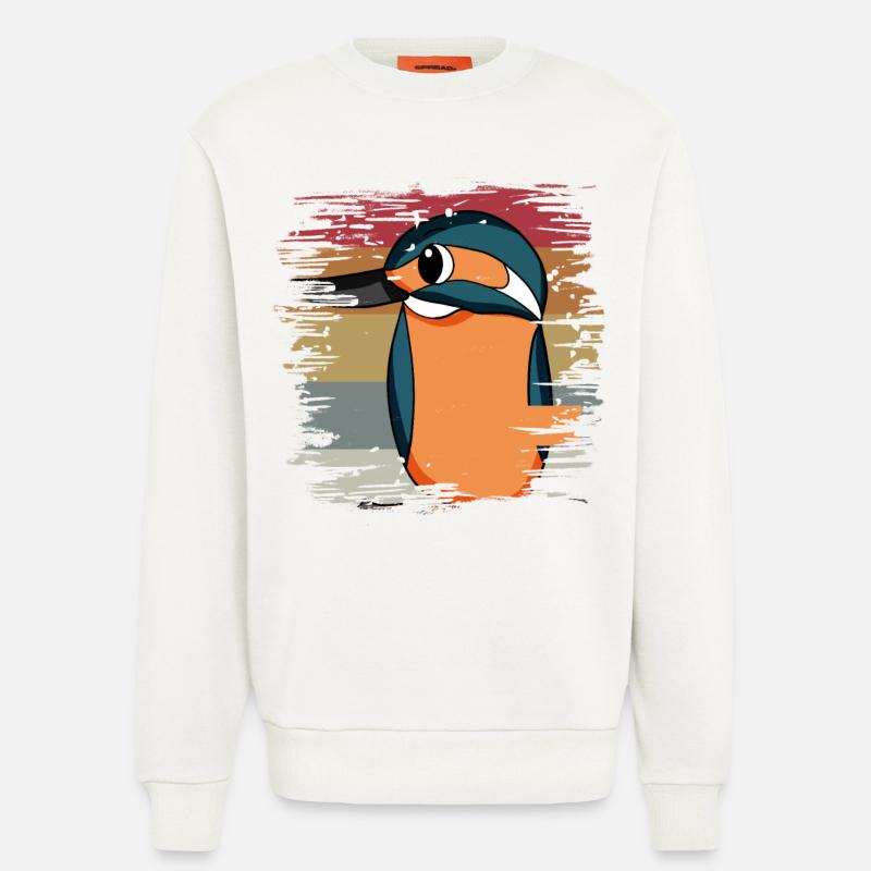 Eisvogel Blauer Vogel Retro - Sweatshirt - made by SPREAD  - OFF WHITE