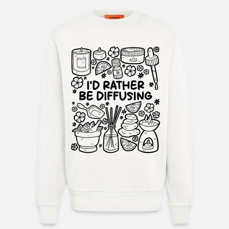 I’d Rather Be Diffusing – Aromatherapie - Sweatshirt - made by SPREAD  - OFF WHITE