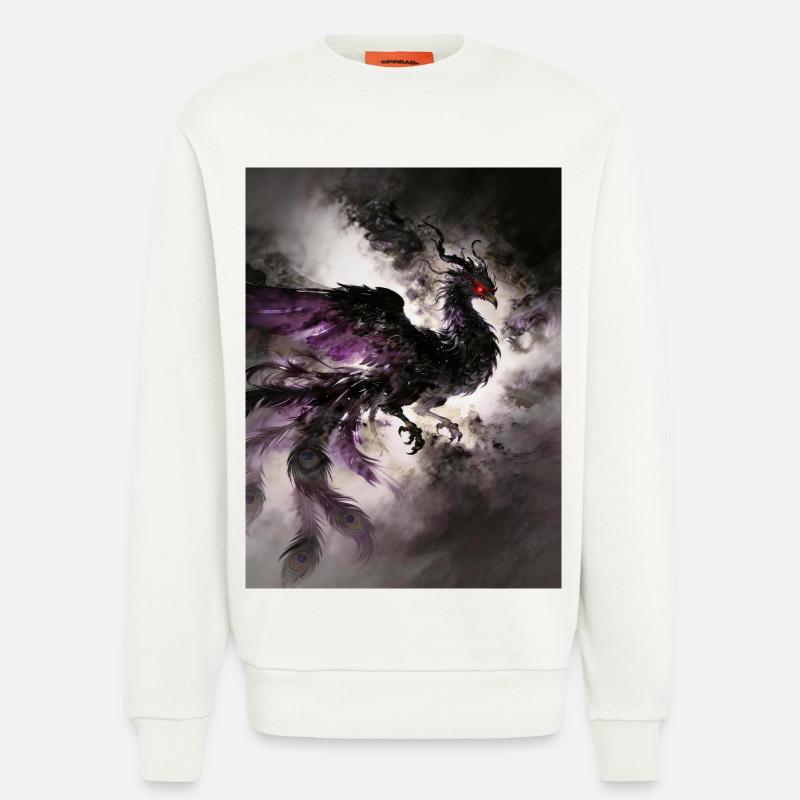 Le Crépuscule du Phénix Noir : Éclipse - Sweat bio décontracté fabriqué en UE - OFF WHITE
