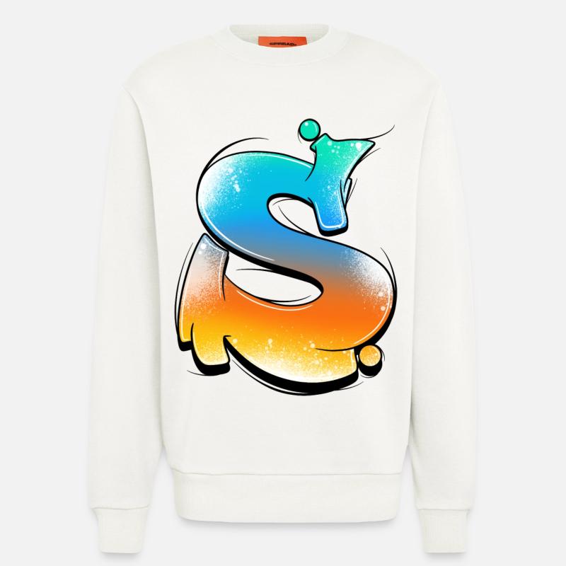 S-Gradient Neon Splashes - Sweatshirt - made by SPREAD  - OFF WHITE