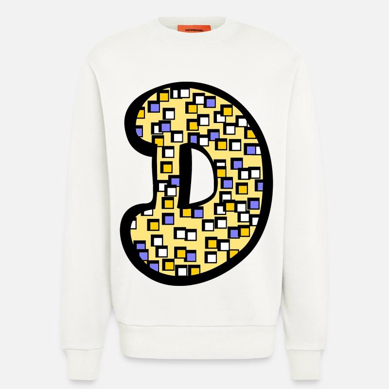 Buchstabe D mit Charakter - Sweatshirt - made by SPREAD  - OFF WHITE